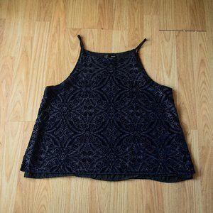 Aqua -Classy blue velvet spaghetti top!